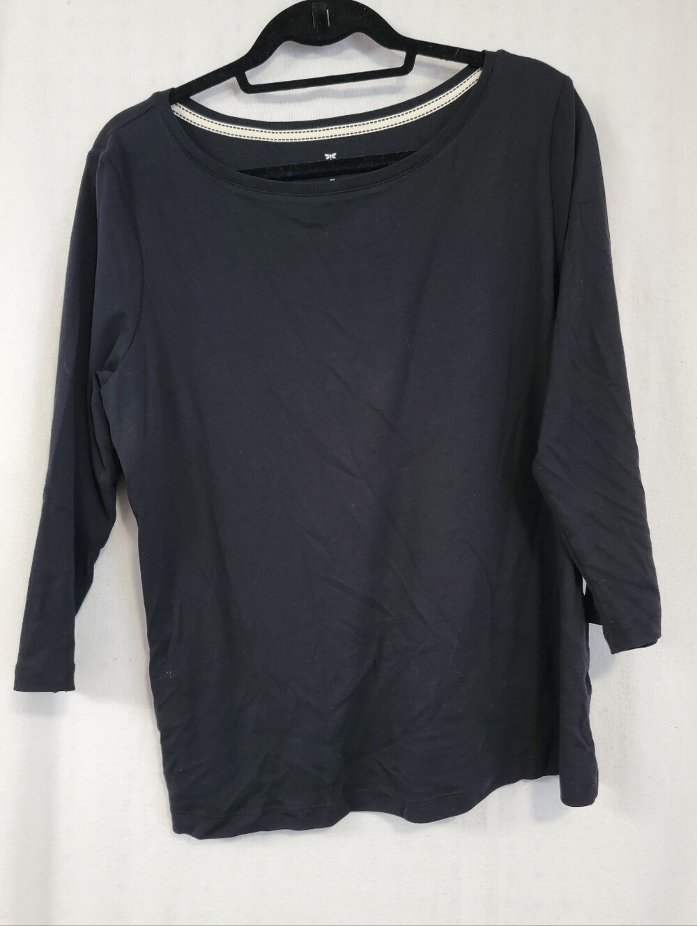 Talbots Black Long Sleeve Scoop Neck Top
